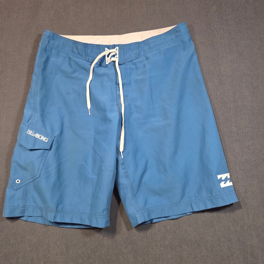 Billabong Board Shorts Mens 38 Blue Cargo Pocket Lace Up Swim Trunks M116JRUS